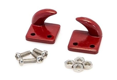 Odtahový kovový hák, pravý a levý, červený, 1 pár (HT-SU1801015)