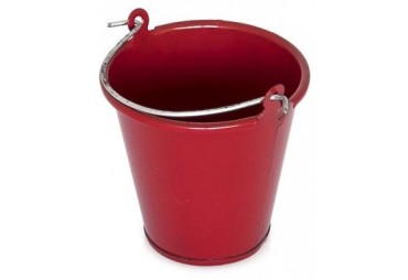 Červený kovový kbelík, 1 ks. (HT-SU1801039)