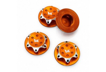 Hliníkové matice kola 17mm oranžové, 4 ks. (HTR-1910002)