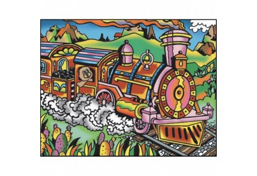 Colorvelvet Sametový obrázek Vlak 21x29,7cm