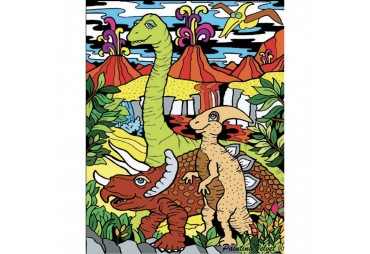 Colorvelvet Sametový obrázek Dinosauři 21x29,7cm