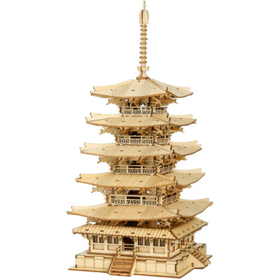 RoboTime dřevěné 3D puzzle Pětipatrová pagoda