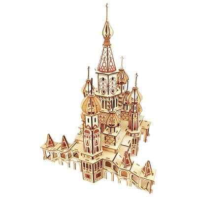 Woodcraft Dřevěné 3D puzzle Chrám Vasila Blaženého přírodní