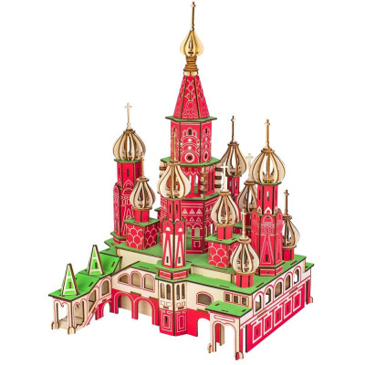 Woodcraft Dřevěné 3D puzzle Chrám Vasila Blaženého barevný