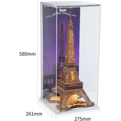 RoboTime 3D Dřevěné puzzle Rolife Noc Eiffelovy věže svítící