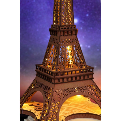 RoboTime 3D Dřevěné puzzle Rolife Noc Eiffelovy věže svítící