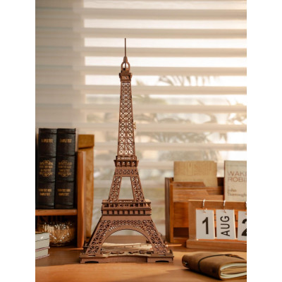 RoboTime 3D Dřevěné puzzle Rolife Noc Eiffelovy věže svítící