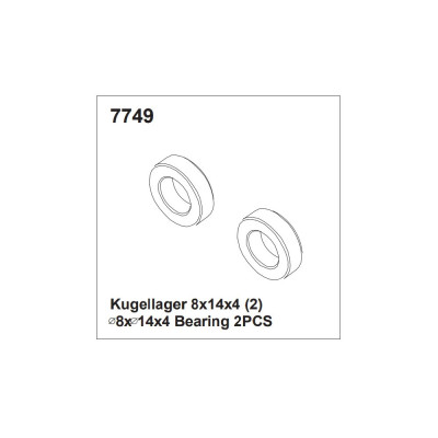DF models Kuličková ložiska 8x14x4 2ks pro 3144