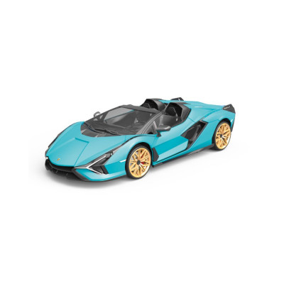 RE.EL Toys RC auto Lamborghini Sian  1:16 modrá metalíza, proporcionální RTR LED 2,4Ghz