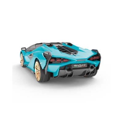 RE.EL Toys RC auto Lamborghini Sian  1:16 modrá metalíza, proporcionální RTR LED 2,4Ghz