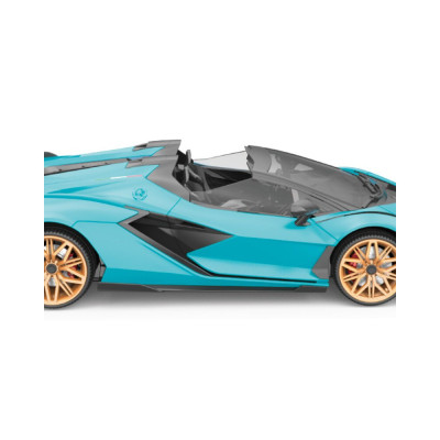 RE.EL Toys RC auto Lamborghini Sian  1:16 modrá metalíza, proporcionální RTR LED 2,4Ghz
