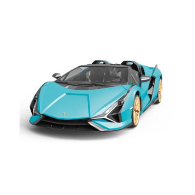 RE.EL Toys RC auto Lamborghini Sian  1:16 modrá metalíza, proporcionální RTR LED 2,4Ghz