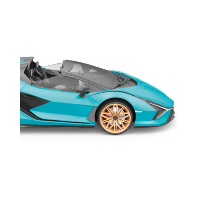 RE.EL Toys RC auto Lamborghini Sian  1:16 modrá metalíza, proporcionální RTR LED 2,4Ghz