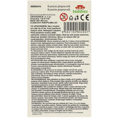Auto kamion přepravník + dopravní prostředky plast 50cm na volný chod v krabici 51x18x10cm