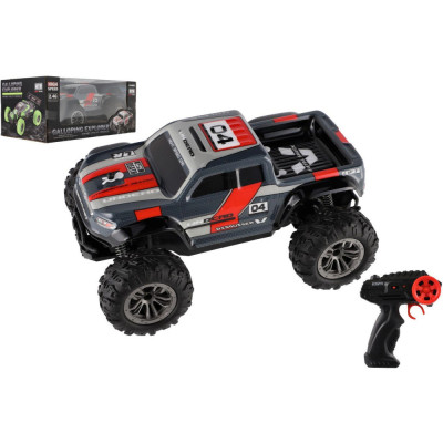 Auto RC pick up terénní plast 25cm 2,4GHZ na baterie šedo-červený