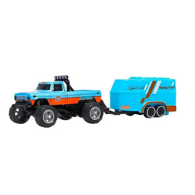 RC Monster Truck kRovový  s přívěsem 1:64 RTR LED Tempomat 2,4GHz