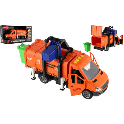 Auto popeláři plast 30cm na setrvačník na baterie se zvukem se světlem v krabici 33x18x13cm